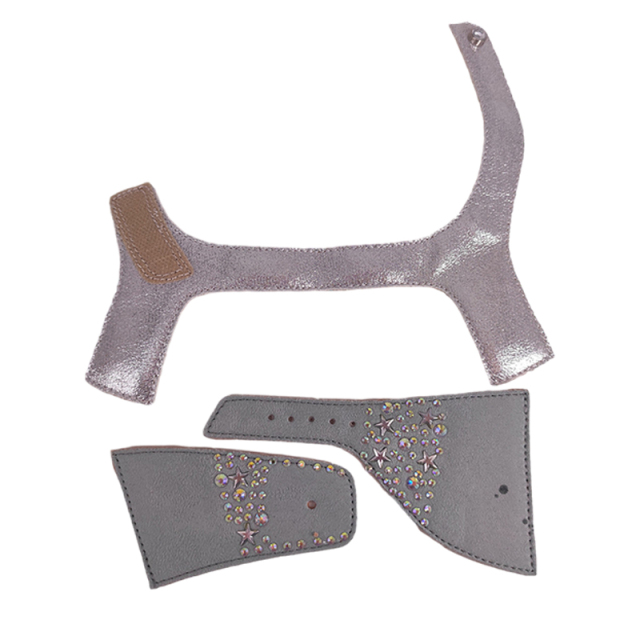 Customized shoes upper jewelry PU velvet laser hot drilling handmade beading women sandals upper semi-finished processing accessories wholesale