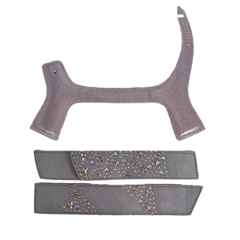Customized shoes upper jewelry PU velvet laser hot drilling handmade beading women sandals upper semi-finished processing accessories wholesale