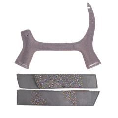 Customized shoes upper jewelry PU velvet laser hot drilling handmade beading women sandals upper semi-finished processing accessories wholesale