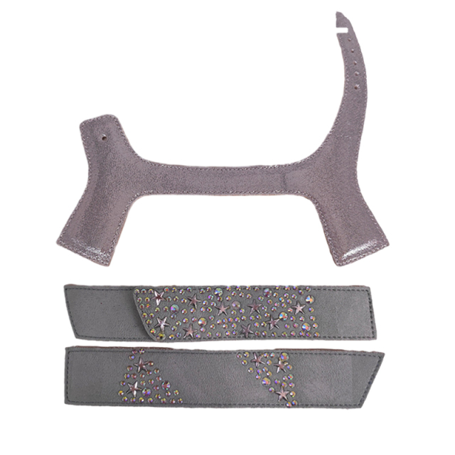 Customized shoes upper jewelry PU velvet laser hot drilling handmade beading women sandals upper semi-finished processing accessories wholesale