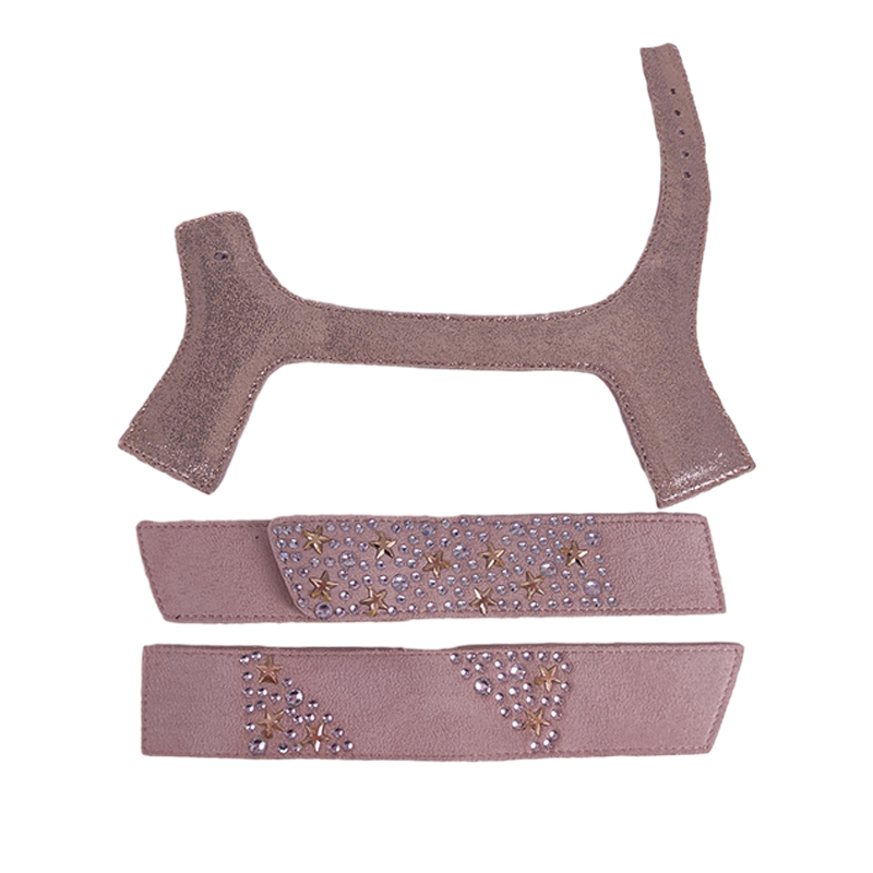 Customized shoes upper jewelry PU velvet laser hot drilling handmade beading women sandals upper semi-finished processing accessories wholesale