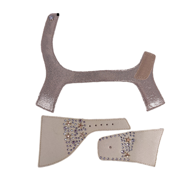 Customized shoes upper jewelry PU velvet laser hot drilling handmade beading women sandals upper semi-finished processing accessories wholesale