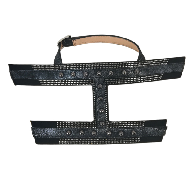 Customized uppers accessories PU laser embossing colorful handmade studded women's sandals uppers semi-finished jewelry wholesale processing