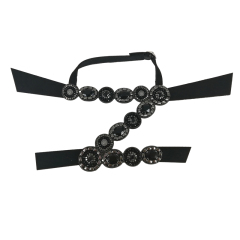 Customized shoes upper accessories PU paste chain backing hot diamond handmade point drill female sandals upper semi-finished jewelry wholesale processing