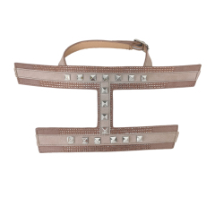 Customized uppers accessories PU laser embossing colorful handmade studded women's sandals uppers semi-finished jewelry wholesale processing