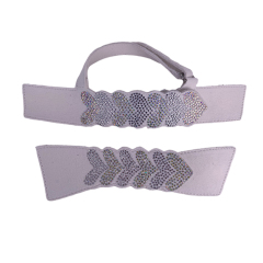 Customized shoes upper jewelry PU velvet laser hot drilling handmade beading women sandals upper semi-finished processing accessories wholesale