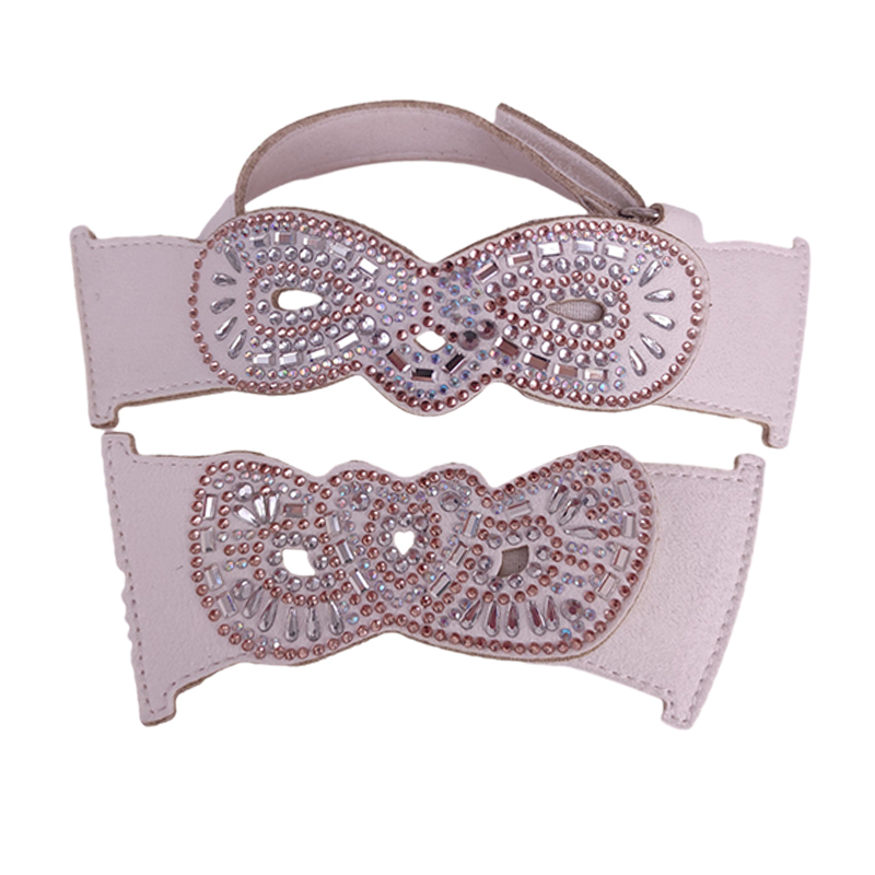 Customized shoes upper jewelry PU velvet laser hot drilling handmade beading women sandals upper semi-finished processing accessories wholesale