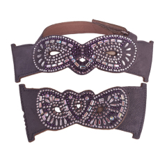 Customized shoes upper jewelry PU velvet laser hot drilling handmade beading women sandals upper semi-finished processing accessories wholesale