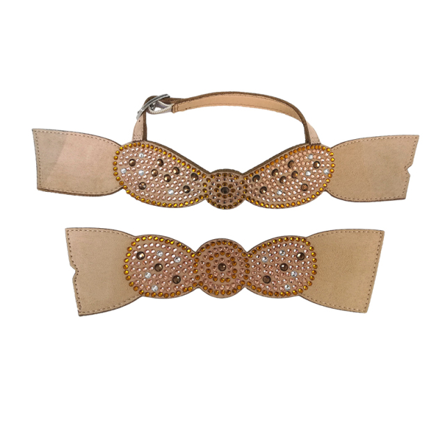 Customized shoes upper jewelry PU velvet laser hot drilling handmade beading women sandals upper semi-finished processing accessories wholesale