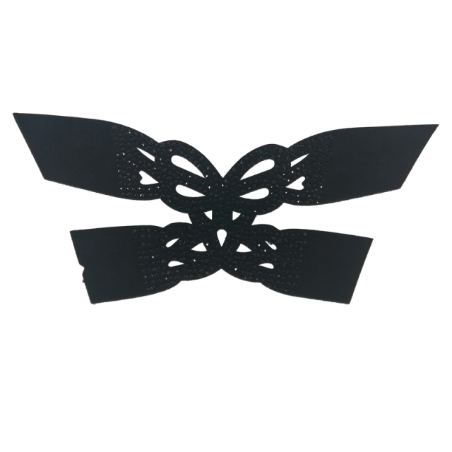 Customized shoes upper jewelry PU velvet laser hot drilling handmade beading women sandals upper semi-finished processing accessories wholesale
