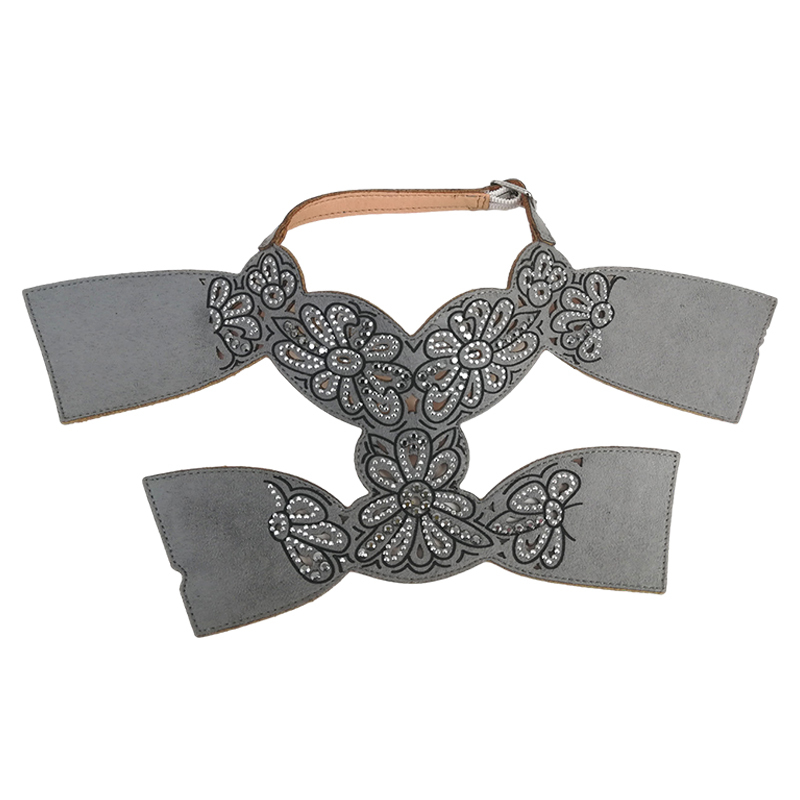 Customized shoes upper jewelry PU velvet laser hot drilling handmade beading women sandals upper semi-finished processing accessories wholesale
