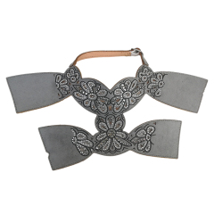 Customized shoes upper jewelry PU velvet laser hot drilling handmade beading women sandals upper semi-finished processing accessories wholesale