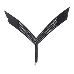 Customized shoes upper jewelry PU velvet laser hot drilling handmade beading women sandals upper semi-finished processing accessories wholesale