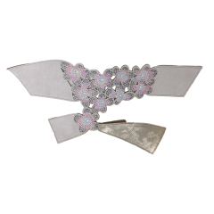 Customized shoes upper jewelry PU velvet laser hot drilling handmade beading women sandals upper semi-finished processing accessories wholesale
