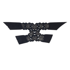 Customized shoes upper jewelry PU velvet laser hot drilling handmade beading women sandals upper semi-finished processing accessories wholesale