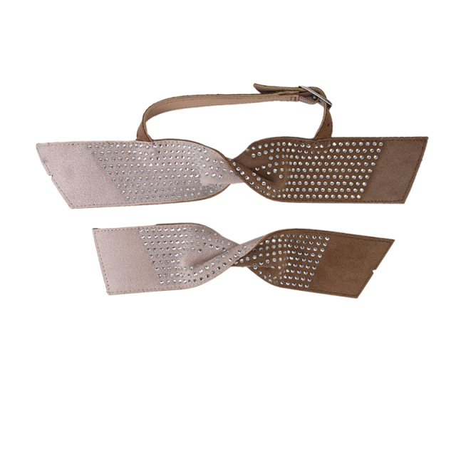 Customized shoes upper jewelry PU velvet laser hot drilling handmade beading women sandals upper semi-finished processing accessories wholesale