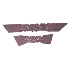 Customized shoes upper jewelry PU velvet laser hot drilling handmade beading women sandals upper semi-finished processing accessories wholesale