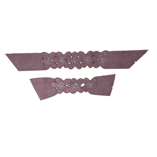 Customized shoes upper jewelry PU velvet laser hot drilling handmade beading women sandals upper semi-finished processing accessories wholesale