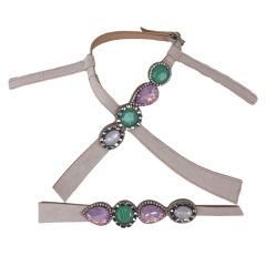 Customized vamps semi-finished shoes material flannel drilling chain paste chain resin acrylic hot drilling sandals accessories to sample processing