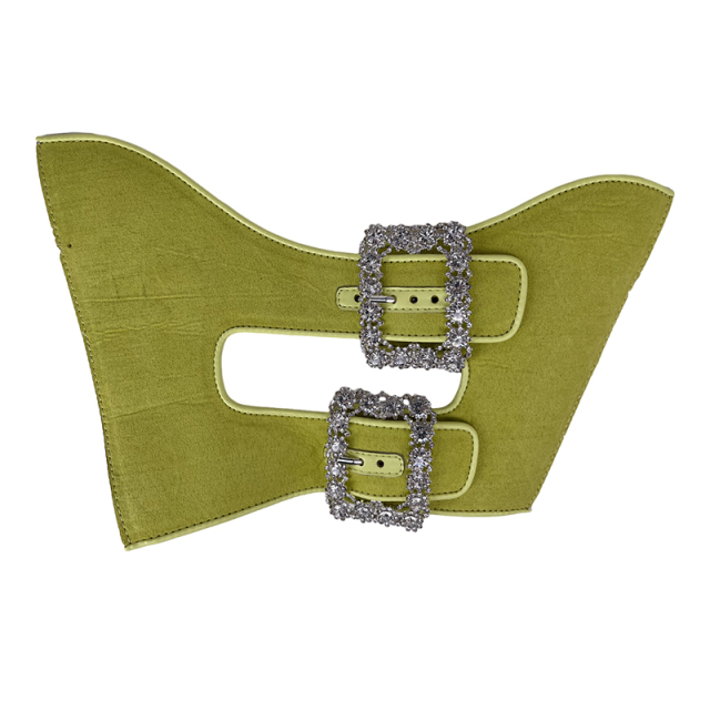 Customized vamps semi-finished shoes material velvet hardware drill buckle wrapped sandals accessories slippers jewelry to sample processing explosive models