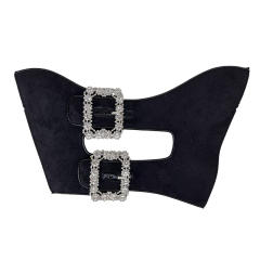 Customized vamps semi-finished shoes material velvet hardware drill buckle wrapped sandals accessories slippers jewelry to sample processing explosive models