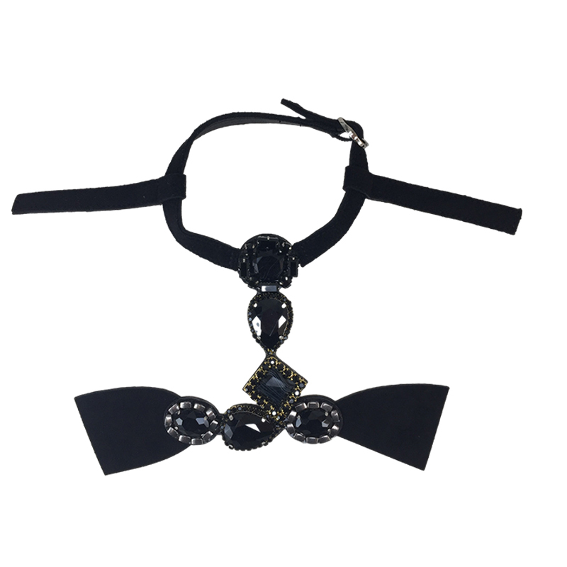 Customized vamps semi-finished shoes material flannel drilling chain paste chain resin acrylic hot drilling sandals accessories to sample processing