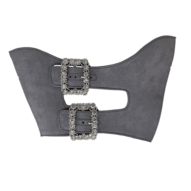Customized vamps semi-finished shoes material velvet hardware drill buckle wrapped sandals accessories slippers jewelry to sample processing explosive models