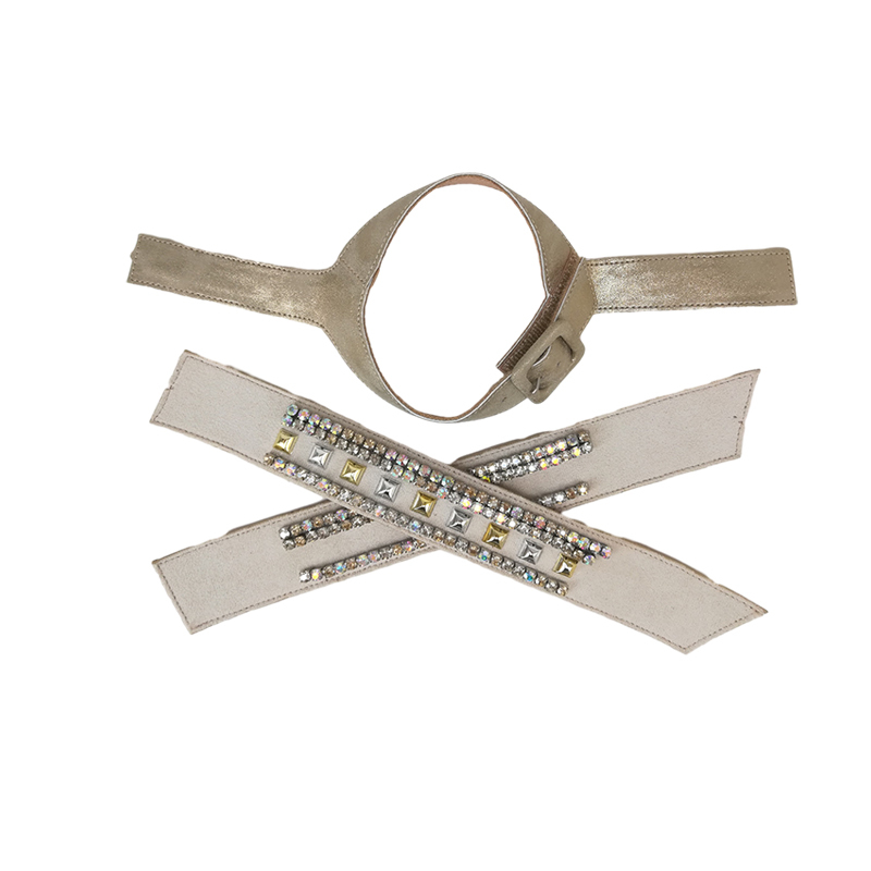 Customized vamps semi-finished shoes flannel chain paste chain tower inlaid nails sandals jewelry accessories to sample processing explosive models