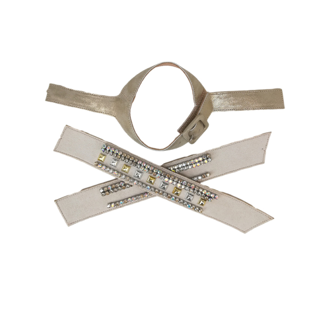 Customized vamps semi-finished shoes flannel chain paste chain tower inlaid nails sandals jewelry accessories to sample processing explosive models