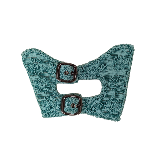 Customized new uppers accessories PP grass weaving PU embroidery rope embroidery women sandals uppers semi-finished jewelry wholesale processing