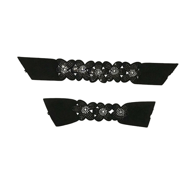 Customized women's shoes sandals slippers children's shoes shoes upper comfortable simple PU drawstring embroidery laser hot drilling to sample processing