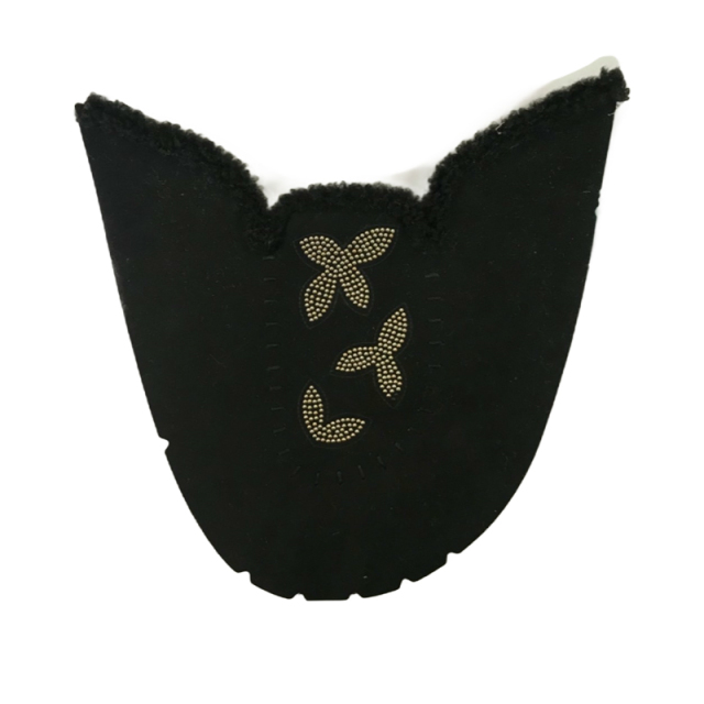 Customized women's sandals slippers shoes upper comfortable thick wool warm laser hot drilling accessories to sample processing