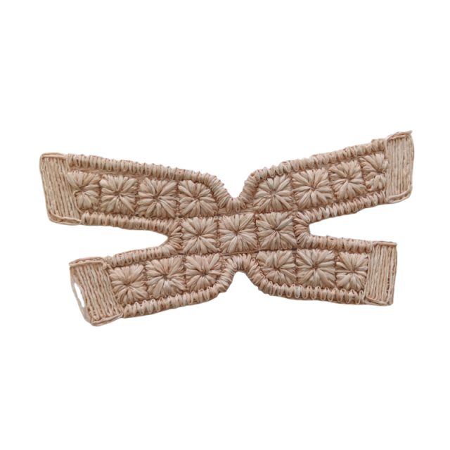 Customized new upper accessories raffia woven rope embroidery women sandals upper semi-finished jewelry wholesale processing