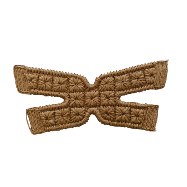 Customized new upper accessories raffia woven rope embroidery women sandals upper semi-finished jewelry wholesale processing