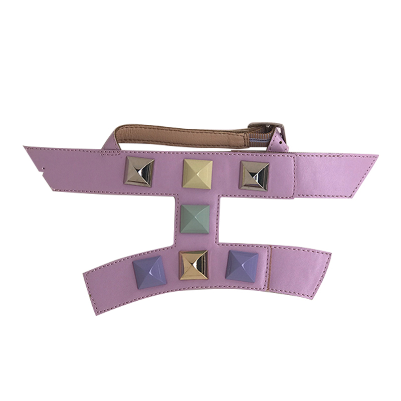 Customized vamps semi-finished shoes PU sandals gold tower nail buckle slippers jewelry children's shoes accessories to sample processing