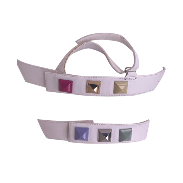 Customized vamps semi-finished shoes PU sandals gold tower nail buckle slippers jewelry children's shoes accessories to sample processing