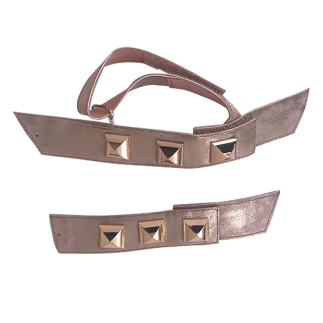 Customized vamps semi-finished shoes PU sandals gold tower nail buckle slippers jewelry children's shoes accessories to sample processing