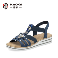 Beaded elastic band sandal upper