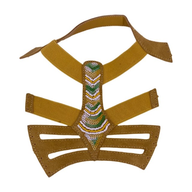 Bohemian-style  custom women's shoe upper semi-finished product upper, fashionable and classic elastic band flat wedge heel sandal upper