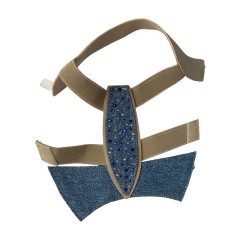 Factory direct sales and customization of cross-border hand-stitched beaded electric embroidery velvet and denim shoe uppers, semi-finished upper materials