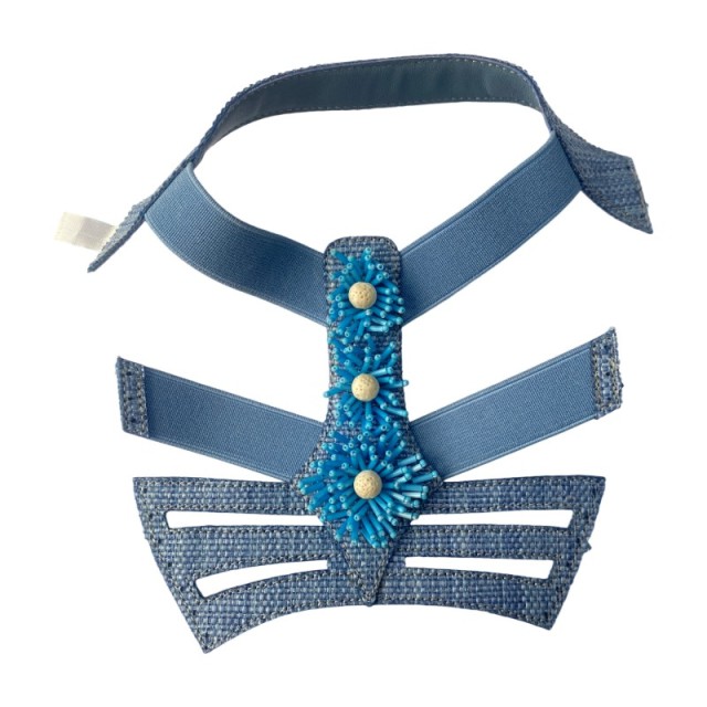 The 2025 summer new custom domestic and foreign trade semi-loop flower-beaded hollowed-out sandals have an elastic band on the outside of the upper