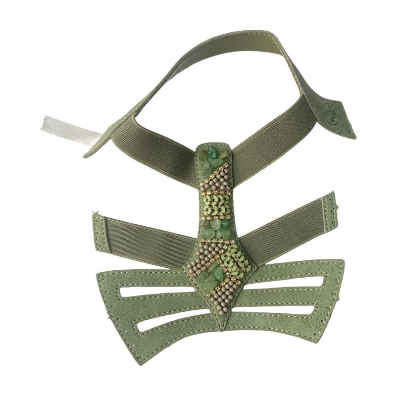 Personalizado verão novo estilo sandálias mulheres open toe boho chic frisado pedras preciosas elástico sandálias boca de peixe