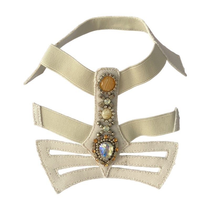 Personalizado verão novo estilo sandálias mulheres open toe boho chic frisado pedras preciosas elástico sandálias boca de peixe