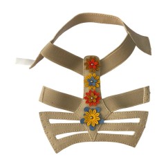 Custom-made large-sized foreign trade women's casual shoe upper, new style lace-up women's elastic band Roman sandal upper material