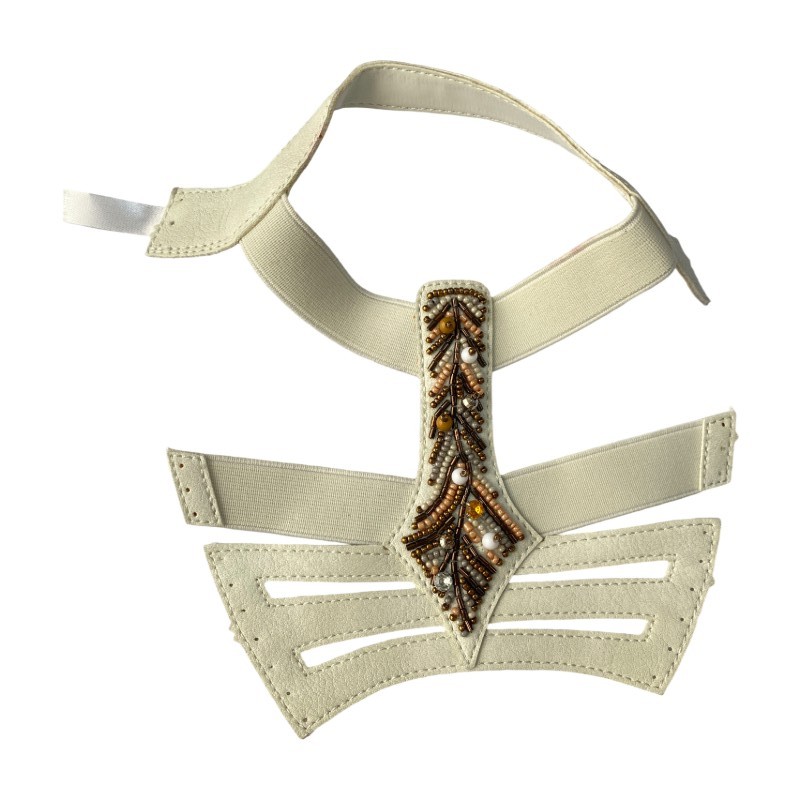 The 2025 new Bohemian-style women's sandals and slipper upper, wedge heel, beaded elastic band cross-border casual sandals upper