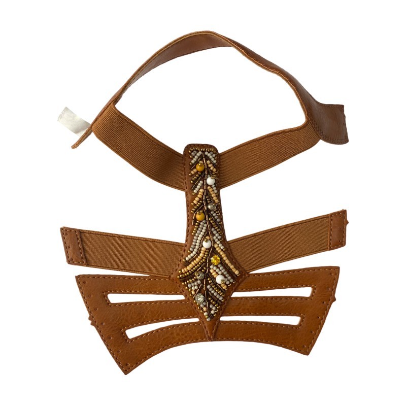 The 2025 new Bohemian-style women's sandals and slipper upper, wedge heel, beaded elastic band cross-border casual sandals upper