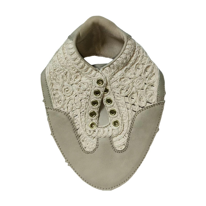 Rope-embroidered casual sandal upper