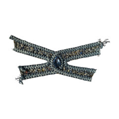 Customized foreign trade export woven belt beaded shoe upper accessories, chain-attached shoe upper, pearl processing and manufacturing of women's shoe uppers