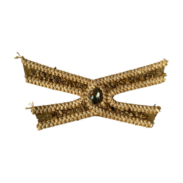 Customized foreign trade export woven belt beaded shoe upper accessories, chain-attached shoe upper, pearl processing and manufacturing of women's shoe uppers