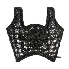 The manufacturer customizes semi-finished products of new ethnic-style beach casual shoes with stone chain woven uppers